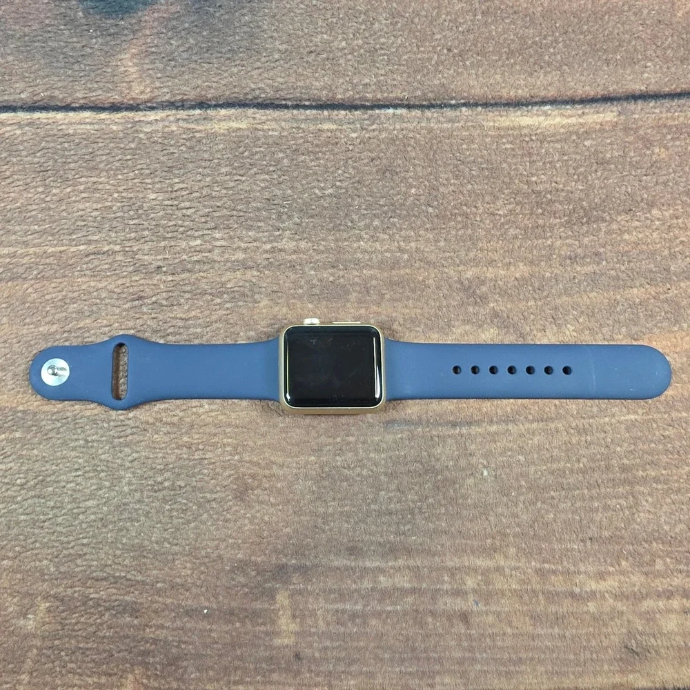 Apple Watch Sport 1st Gen 38mm Gold Aluminum Midnight Blue Excellent 7000 Series